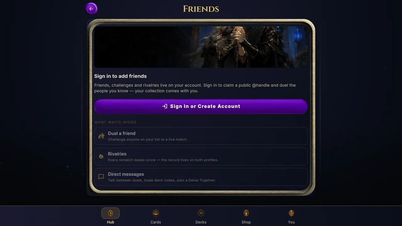 The Friends screen