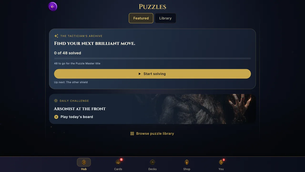 Puzzles: The Tactician's Archive