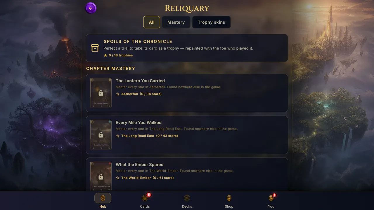 The Reliquary trophy case